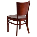 Lacey Series Solid Back Mahogany Wood Restaurant Chair