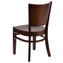 Lacey Series Solid Back Walnut Wood Restaurant Chair
