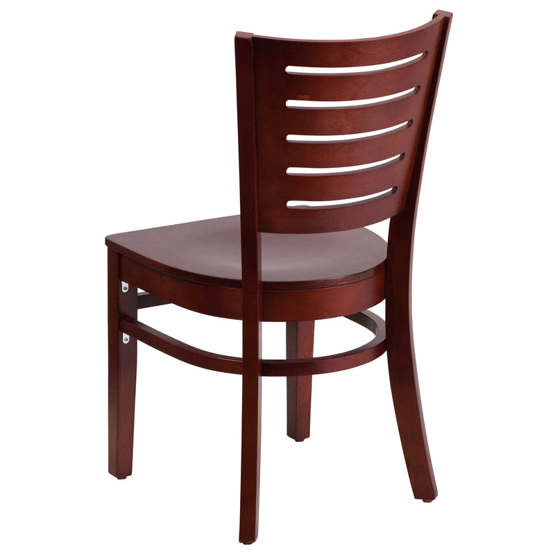 Darby Series Slat Back Mahogany Wood Restaurant Chair