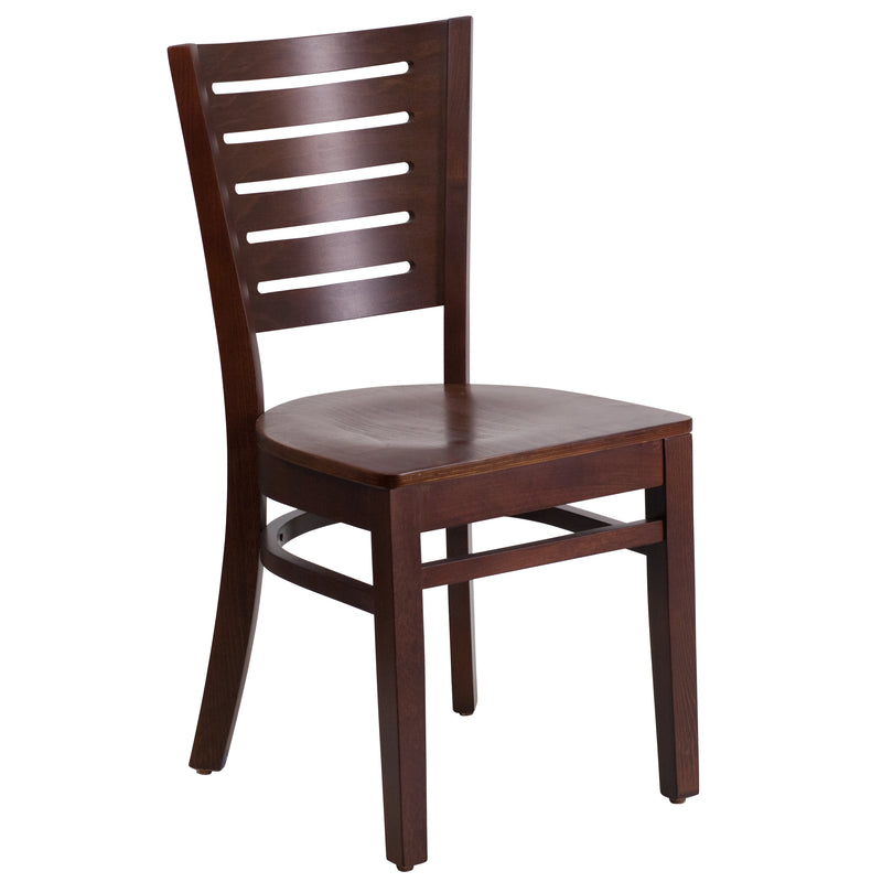 Darby Series Slat Back Walnut Wood Restaurant Chair