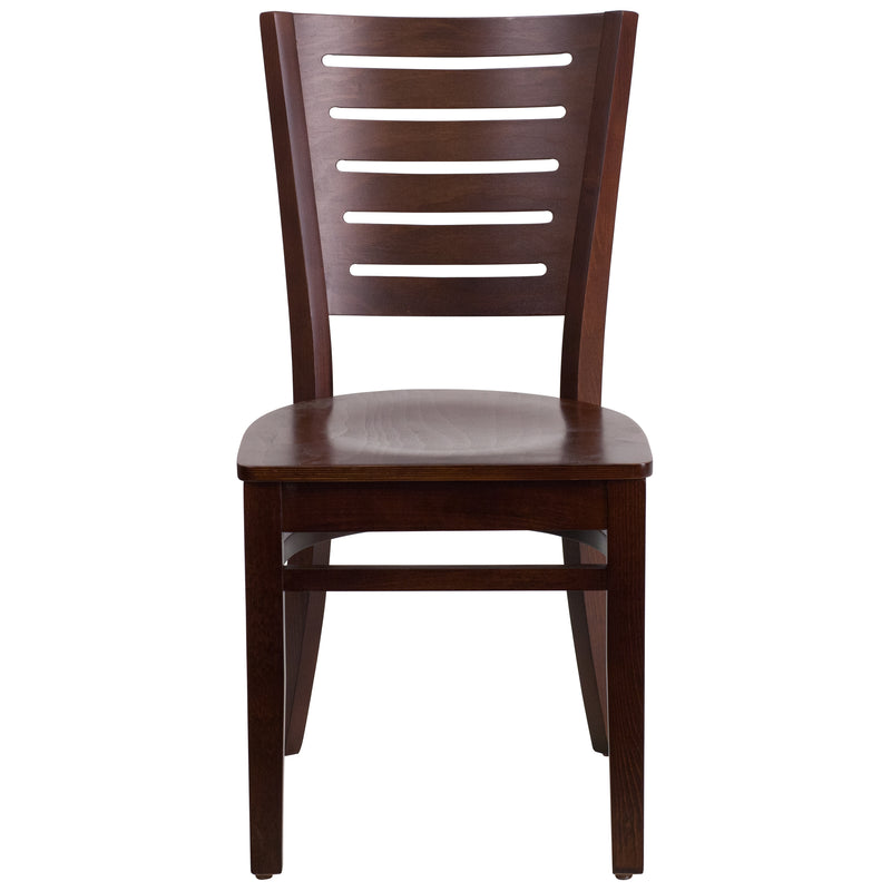 Darby Series Slat Back Walnut Wood Restaurant Chair