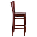 Darby Series Slat Back Mahogany Wood Restaurant Barstool
