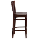 Darby Series Slat Back Walnut Wood Restaurant Barstool