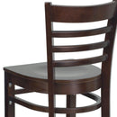 SINGLEWAVE Series Ladder Back Walnut Wood Restaurant Barstool