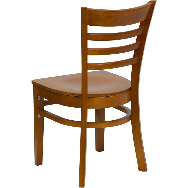 SINGLEWAVE Series Ladder Back Cherry Wood Restaurant Chair