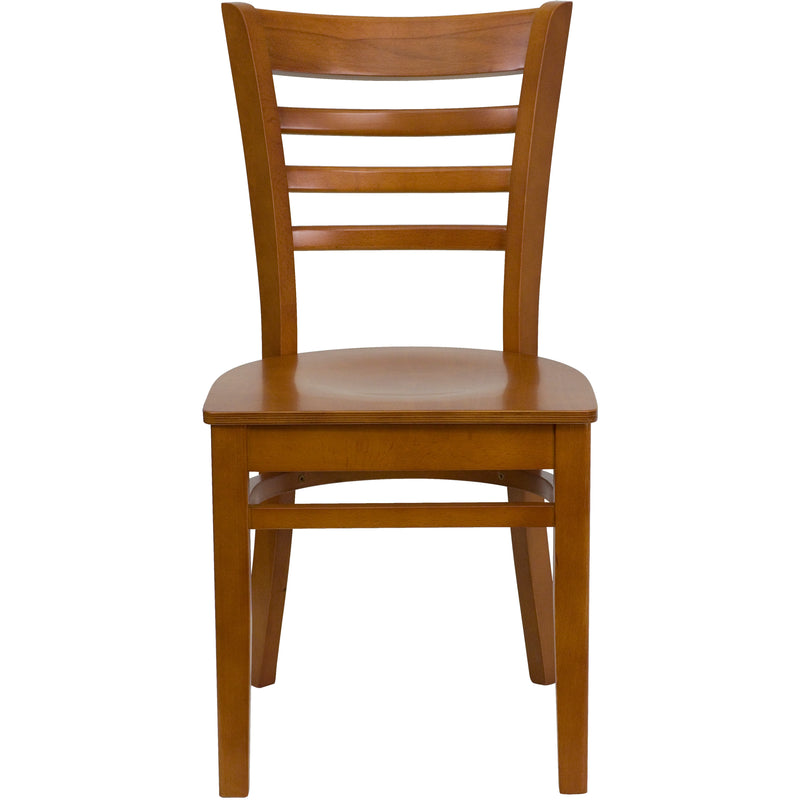 SINGLEWAVE Series Ladder Back Cherry Wood Restaurant Chair