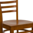 SINGLEWAVE Series Ladder Back Cherry Wood Restaurant Chair