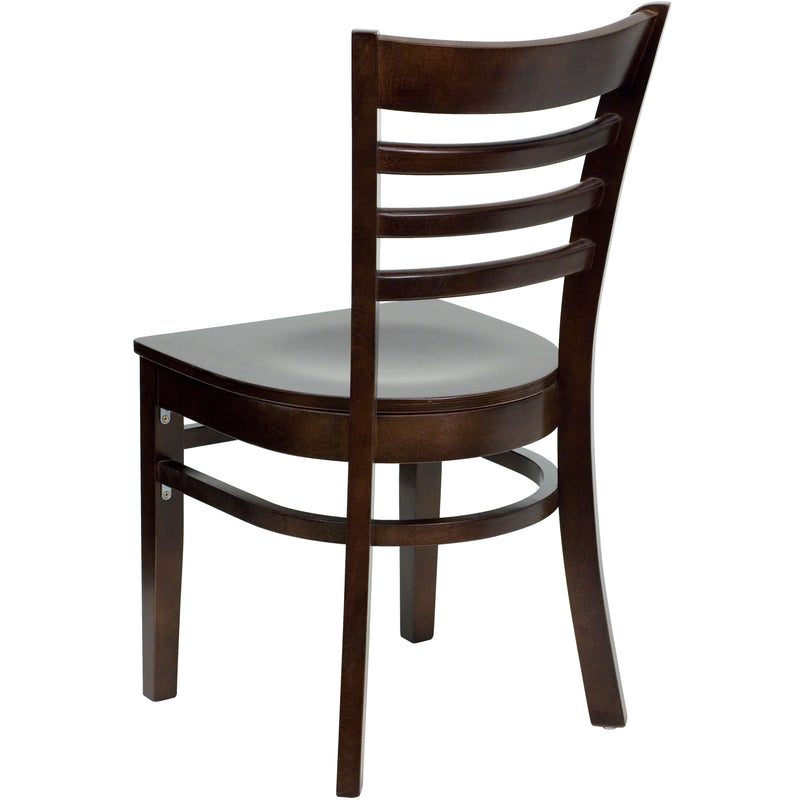 SINGLEWAVE Series Ladder Back Walnut Wood Restaurant Chair