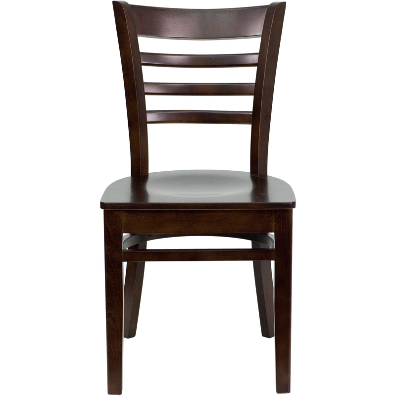 SINGLEWAVE Series Ladder Back Walnut Wood Restaurant Chair