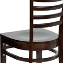 SINGLEWAVE Series Ladder Back Walnut Wood Restaurant Chair