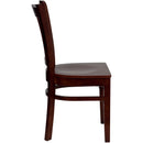 SINGLEWAVE Series Vertical Slat Back Mahogany Wood Restaurant Chair