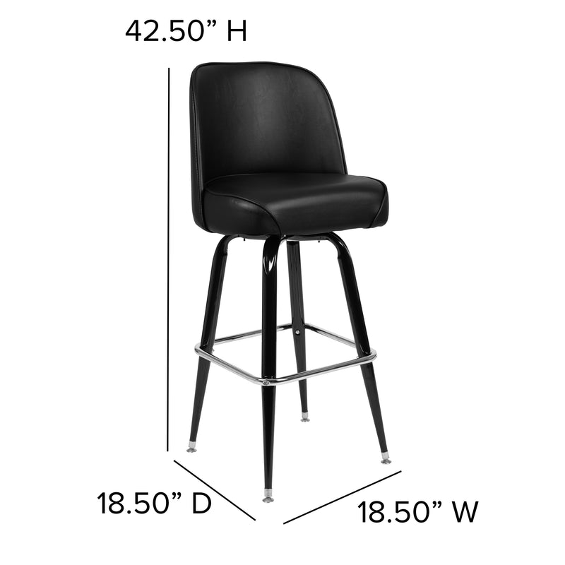 Metal Barstool with Swivel Bucket Seat