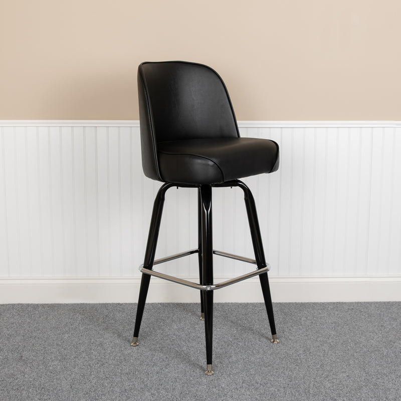 Metal Barstool with Swivel Bucket Seat