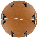 2 Piece Mobile 60" Circle Wave Flexible Grey Thermal Laminate Adjustable Activity Table Set