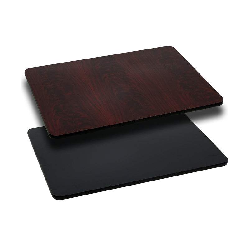 30'' x 42'' Rectangular Table Top with Black or Mahogany Reversible Laminate Top