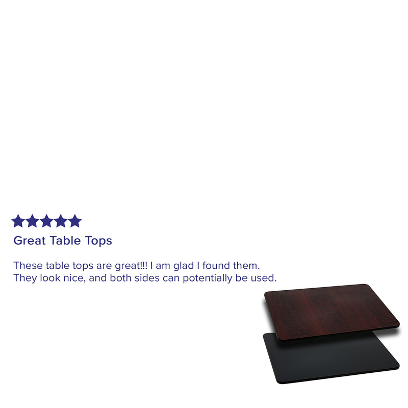 30'' x 42'' Rectangular Table Top with Black or Mahogany Reversible Laminate Top