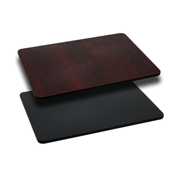 30'' x 48'' Rectangular Table Top with Black or Mahogany Reversible Laminate Top