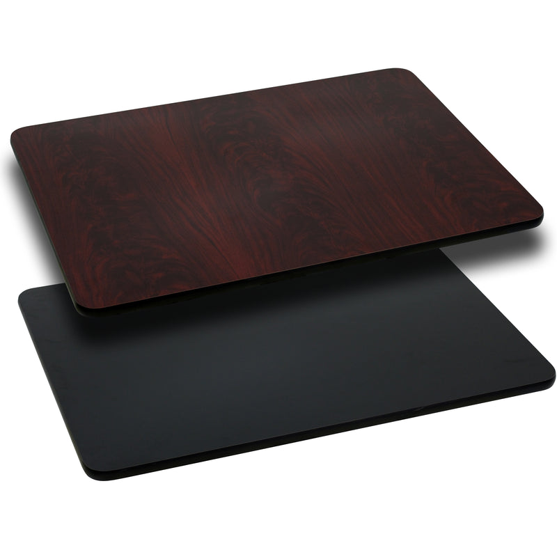 30'' x 60'' Rectangular Table Top with Black or Mahogany Reversible Laminate Top