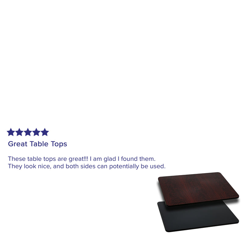 30'' x 60'' Rectangular Table Top with Black or Mahogany Reversible Laminate Top