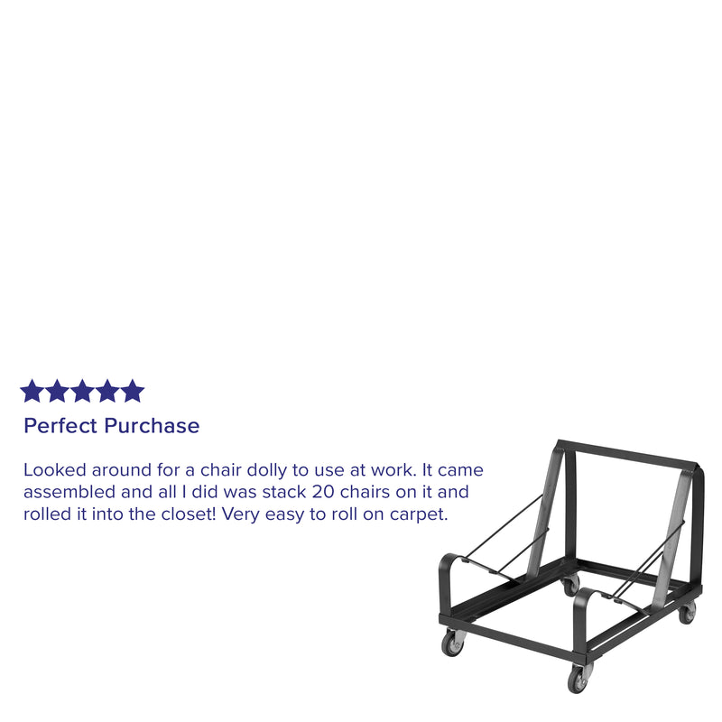 SINGLEWAVE Series Black Steel Sled Base Stack Chair Dolly