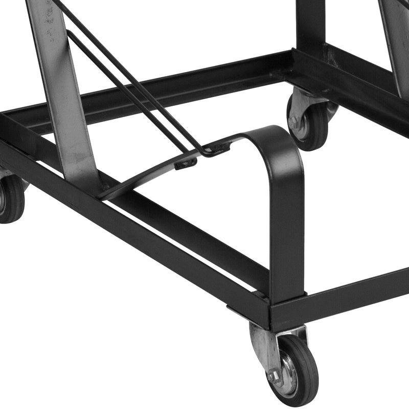 SINGLEWAVE Series Black Steel Sled Base Stack Chair Dolly