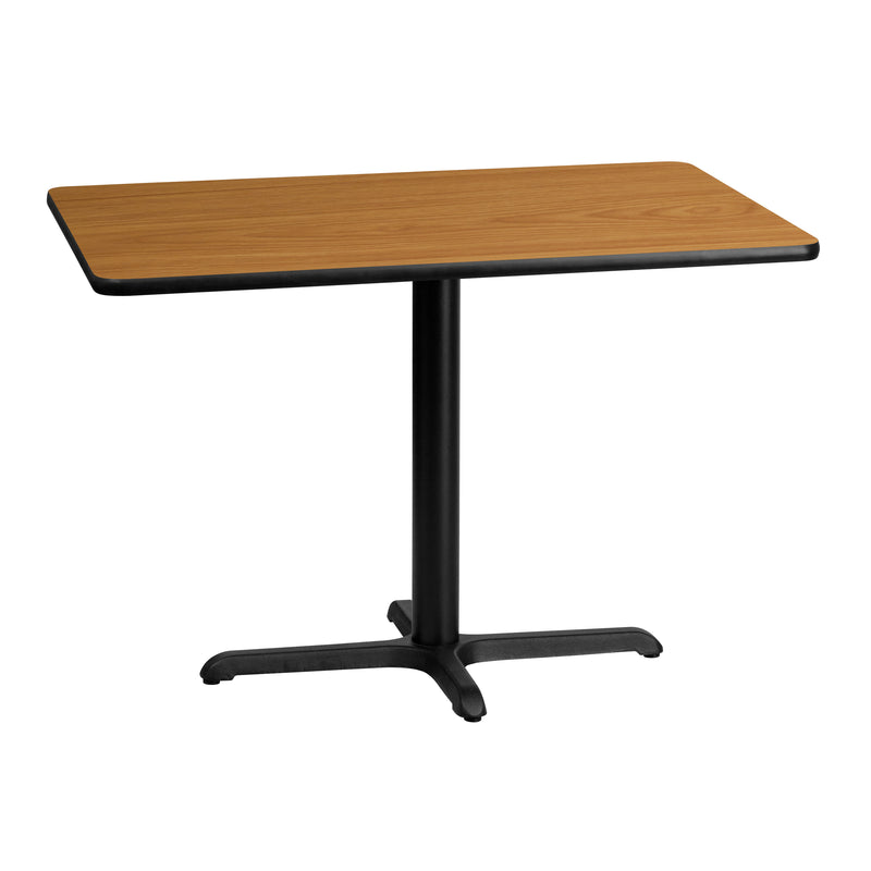 30'' x 42'' Rectangular Natural Laminate Table Top with 23.5'' x 29.5'' Table Height Base