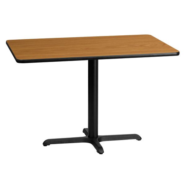 30'' x 45'' Rectangular Natural Laminate Table Top with 23.5'' x 29.5'' Table Height Base