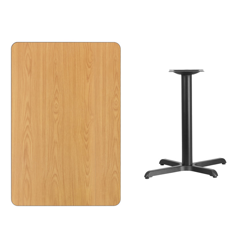 30'' x 45'' Rectangular Natural Laminate Table Top with 23.5'' x 29.5'' Table Height Base