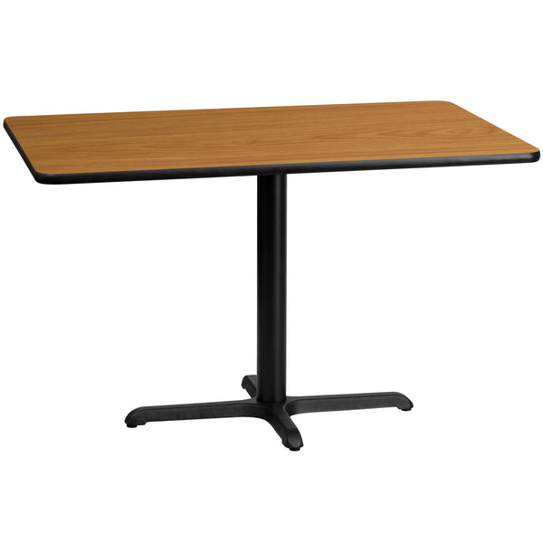 30'' x 48'' Rectangular Natural Laminate Table Top with 23.5'' x 29.5'' Table Height Base