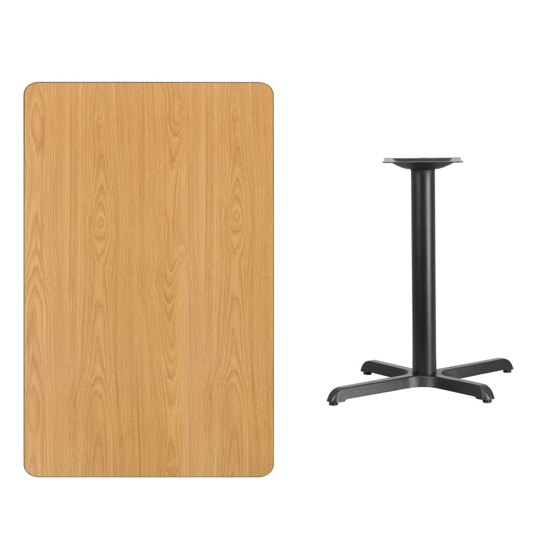 30'' x 48'' Rectangular Natural Laminate Table Top with 23.5'' x 29.5'' Table Height Base