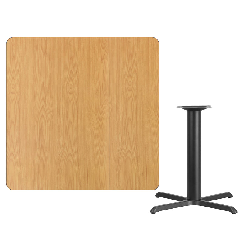 42'' Square Natural Laminate Table Top with 33'' x 33'' Table Height Base