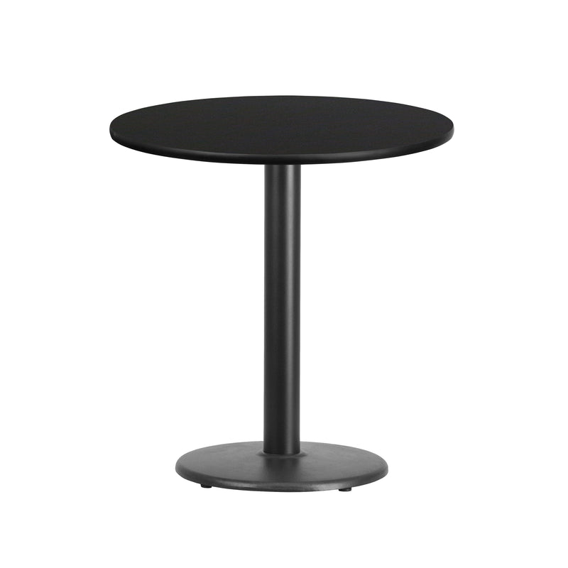 24'' Round Black Laminate Table Top with 18'' Round Table Height Base