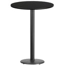30'' Round Black Laminate Table Top with 18'' Round Bar Height Table Base