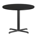 36'' Round Black Laminate Table Top with 30'' x 30'' Table Height Base