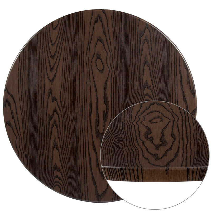 36" Round Rustic Wood Laminate Table Top