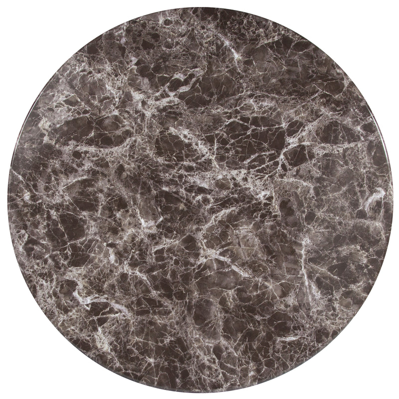 42" Round Gray Marble Laminate Table Top