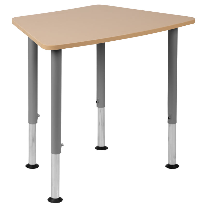 Hex Natural Collaborative Student Desk (Adjustable from 22.3" to 34") - Home and Classroom