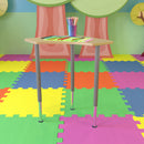Triangular Natural Collaborative Student Desk (Adjustable from 22.3" to 34") - Home and Classroom