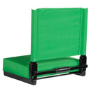 Grandstand Comfort Seats by Flash - 500 lb. Rated Lightweight Stadium Chair with Handle & Ultra-Padded Seat, Bright Green