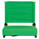 Grandstand Comfort Seats by Flash - 500 lb. Rated Lightweight Stadium Chair with Handle & Ultra-Padded Seat, Bright Green