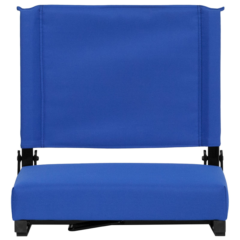 Grandstand Comfort Seats by Flash - 500 lb. Rated Lightweight Stadium Chair with Handle & Ultra-Padded Seat, Blue