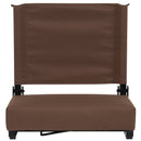Grandstand Comfort Seats by Flash - 500 lb. Rated Lightweight Stadium Chair with Handle & Ultra-Padded Seat, Brown