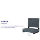 Grandstand Comfort Seats by Flash - 500 lb. Rated Lightweight Stadium Chair with Handle & Ultra-Padded Seat, Dark Blue