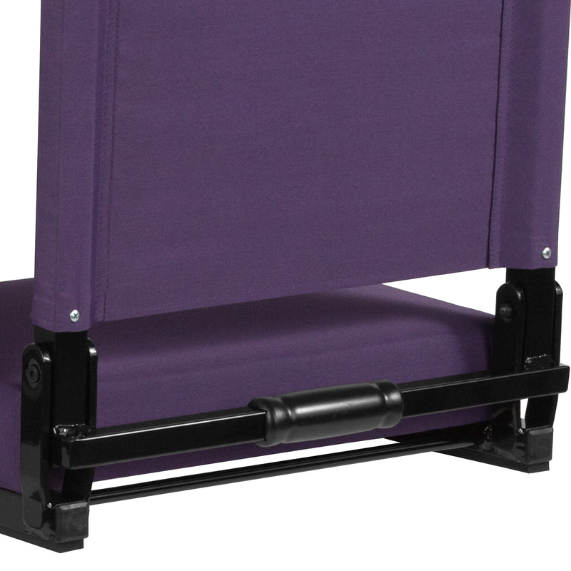 Grandstand Comfort Seats by Flash - 500 lb. Rated Lightweight Stadium Chair with Handle & Ultra-Padded Seat, Dark Purple