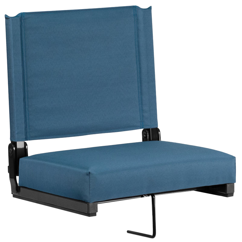 Grandstand Comfort Seats by Flash - 500 lb. Rated Lightweight Stadium Chair with Handle & Ultra-Padded Seat, Teal