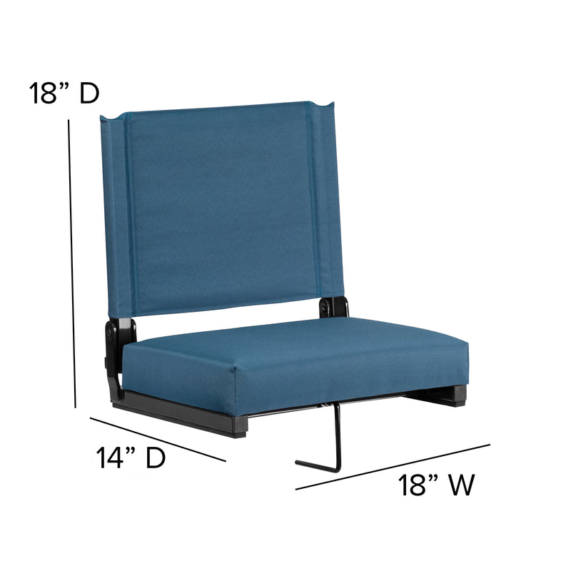 Grandstand Comfort Seats by Flash - 500 lb. Rated Lightweight Stadium Chair with Handle & Ultra-Padded Seat, Teal