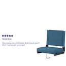 Grandstand Comfort Seats by Flash - 500 lb. Rated Lightweight Stadium Chair with Handle & Ultra-Padded Seat, Teal