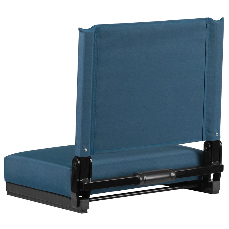 Grandstand Comfort Seats by Flash - 500 lb. Rated Lightweight Stadium Chair with Handle & Ultra-Padded Seat, Teal