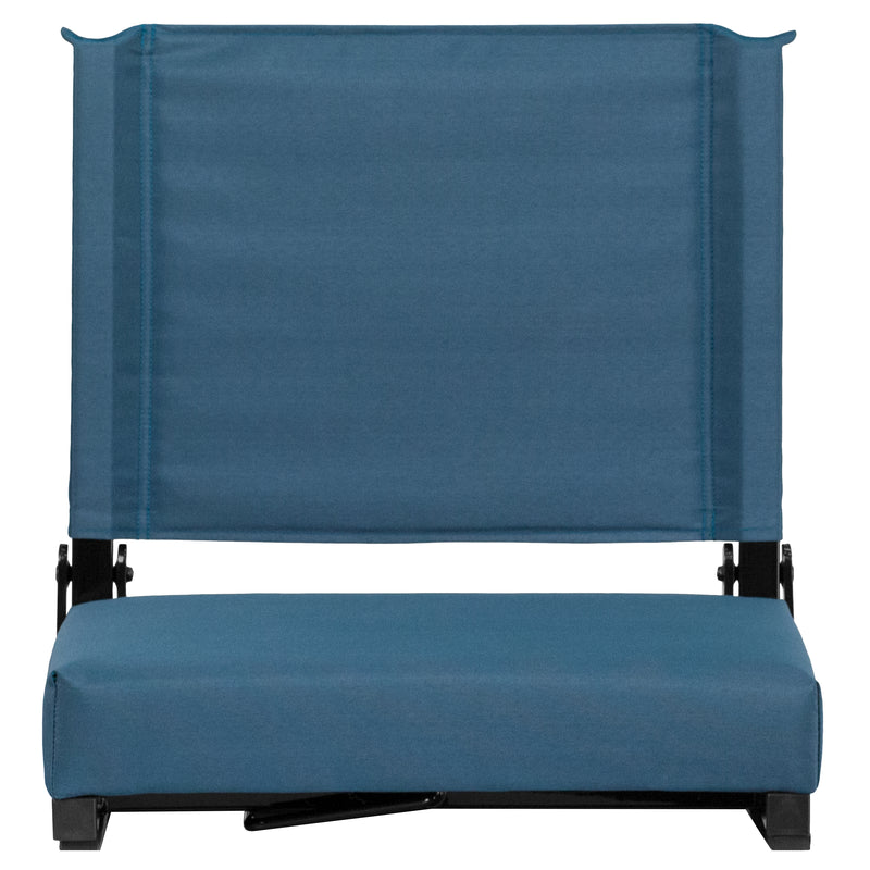 Grandstand Comfort Seats by Flash - 500 lb. Rated Lightweight Stadium Chair with Handle & Ultra-Padded Seat, Teal