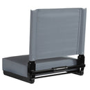 Grandstand Comfort Seats by Flash - 500 lb. Rated Lightweight Stadium Chair with Handle & Ultra-Padded Seat, Gray